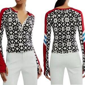 FREE PEOPLE FP Movement Kick Off Printed Layer NWT Size S